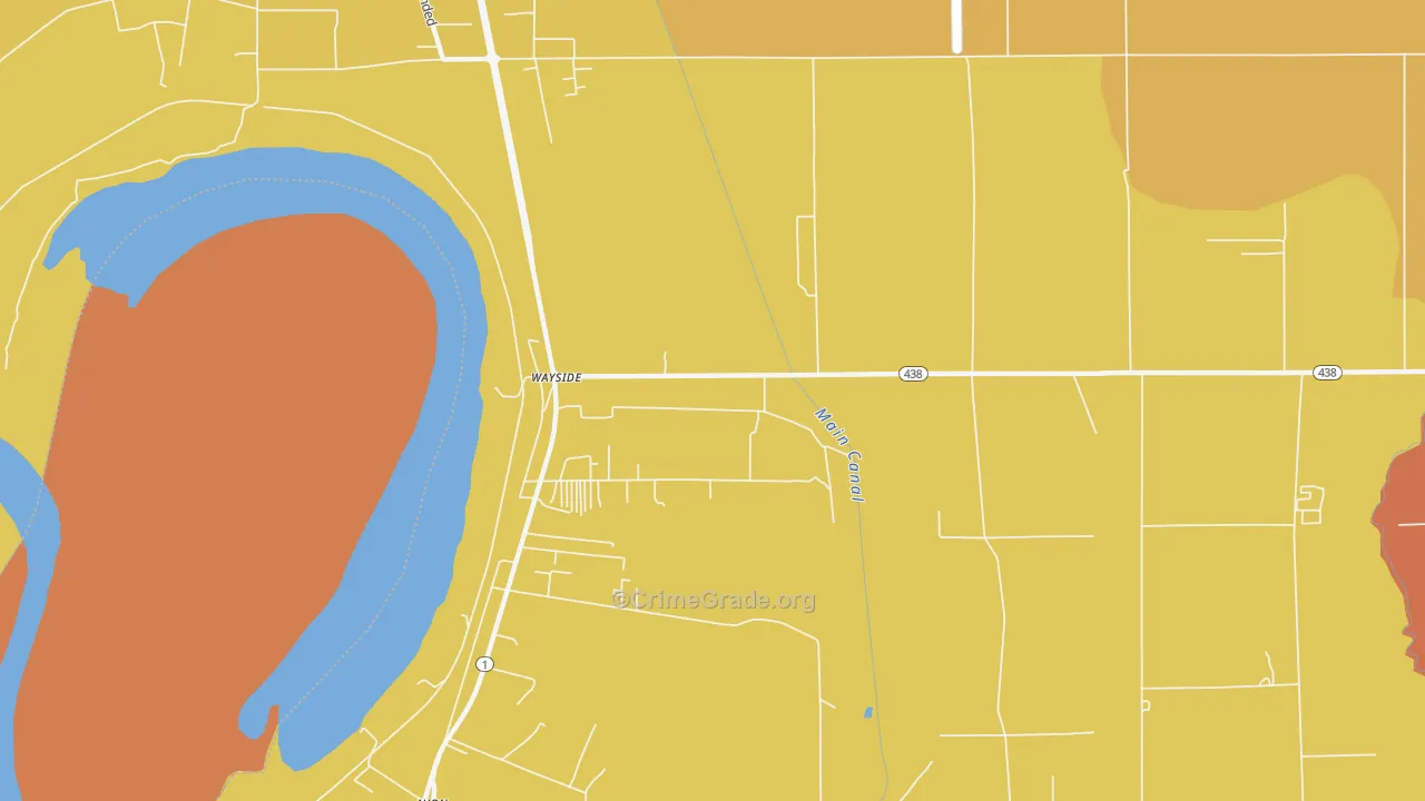 Wayside, MS Map of Murder Rates