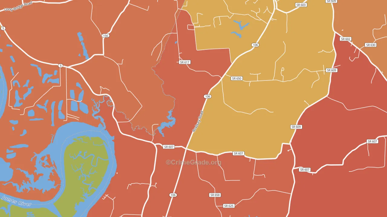 Wayside, VA Map of Murder Rates