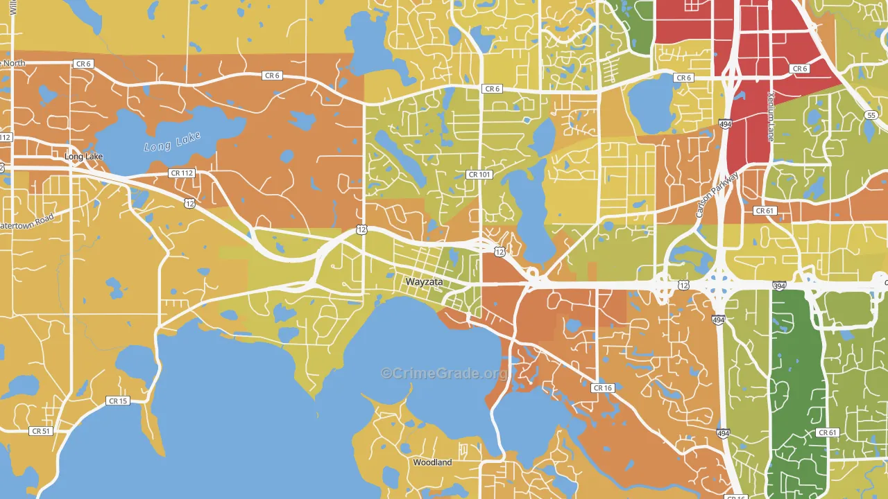 Wayzata, MN Map of Murder Rates