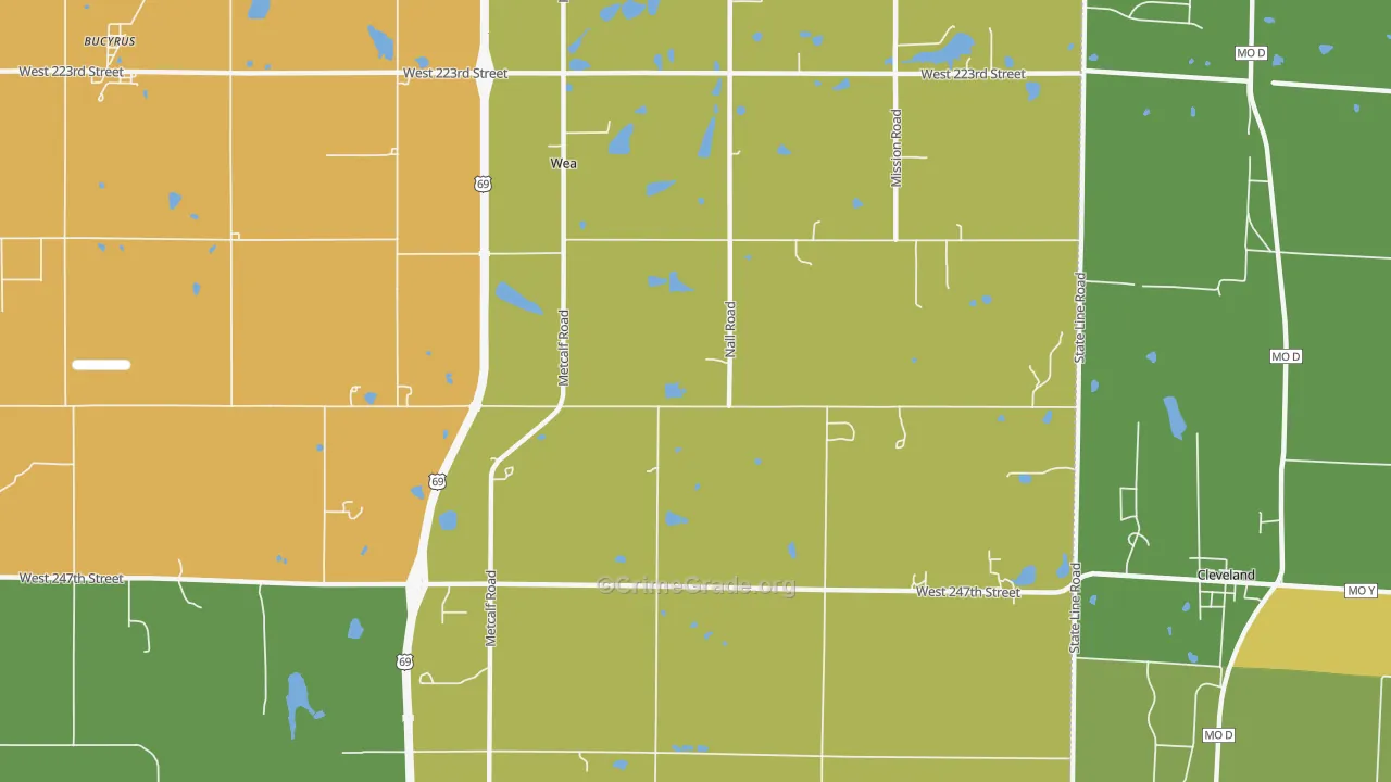 Wea, KS Map of Murder Rates