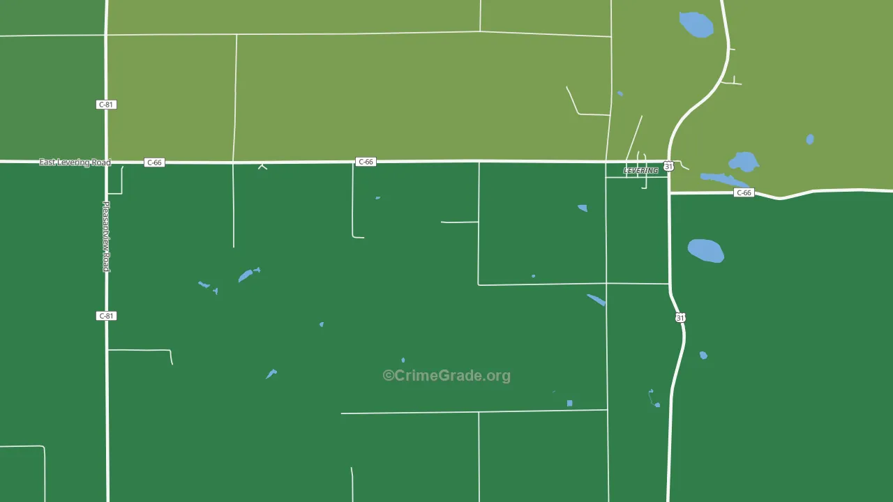 Weadock, MI Map of Murder Rates