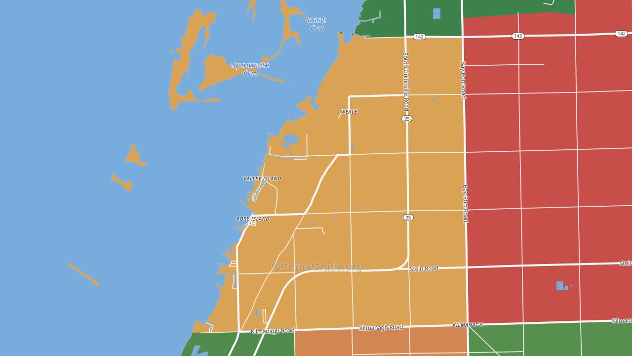 Weale, MI Map of Murder Rates