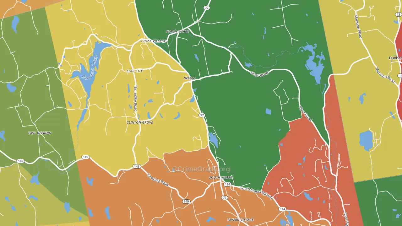 Weare, NH Map of Murder Rates