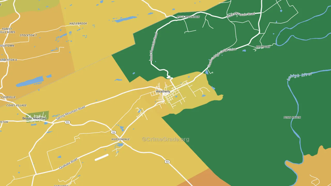 Weatherly, PA Map of Murder Rates