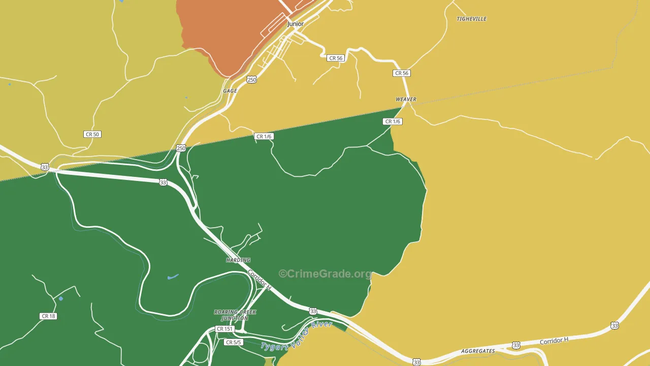 Weaver, WV Map of Murder Rates