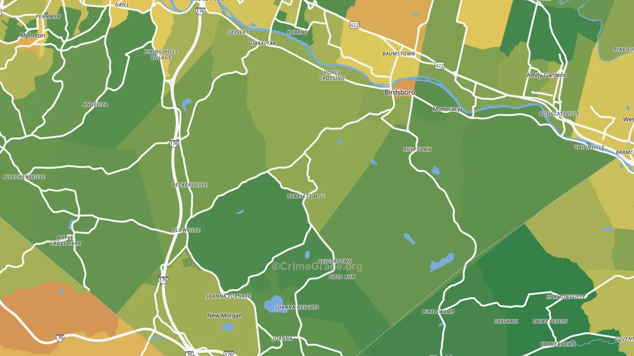 Weavertown, PA Map of Murder Rates
