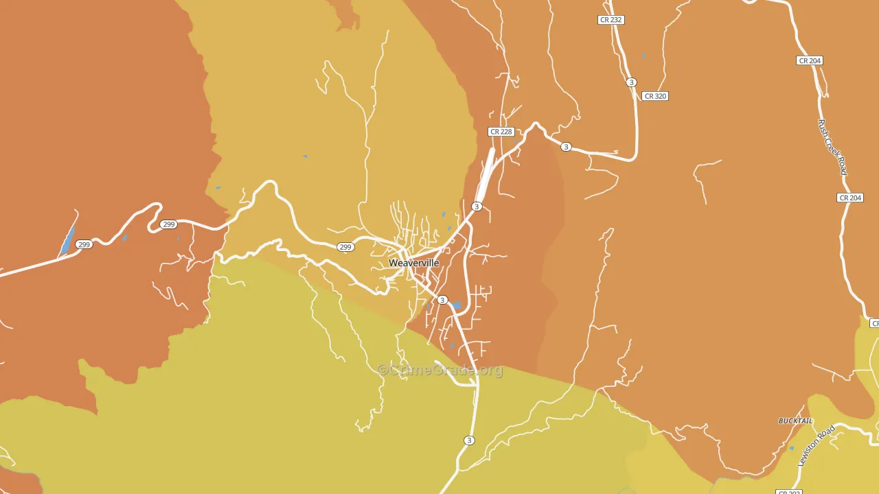 Weaverville, CA Map of Murder Rates