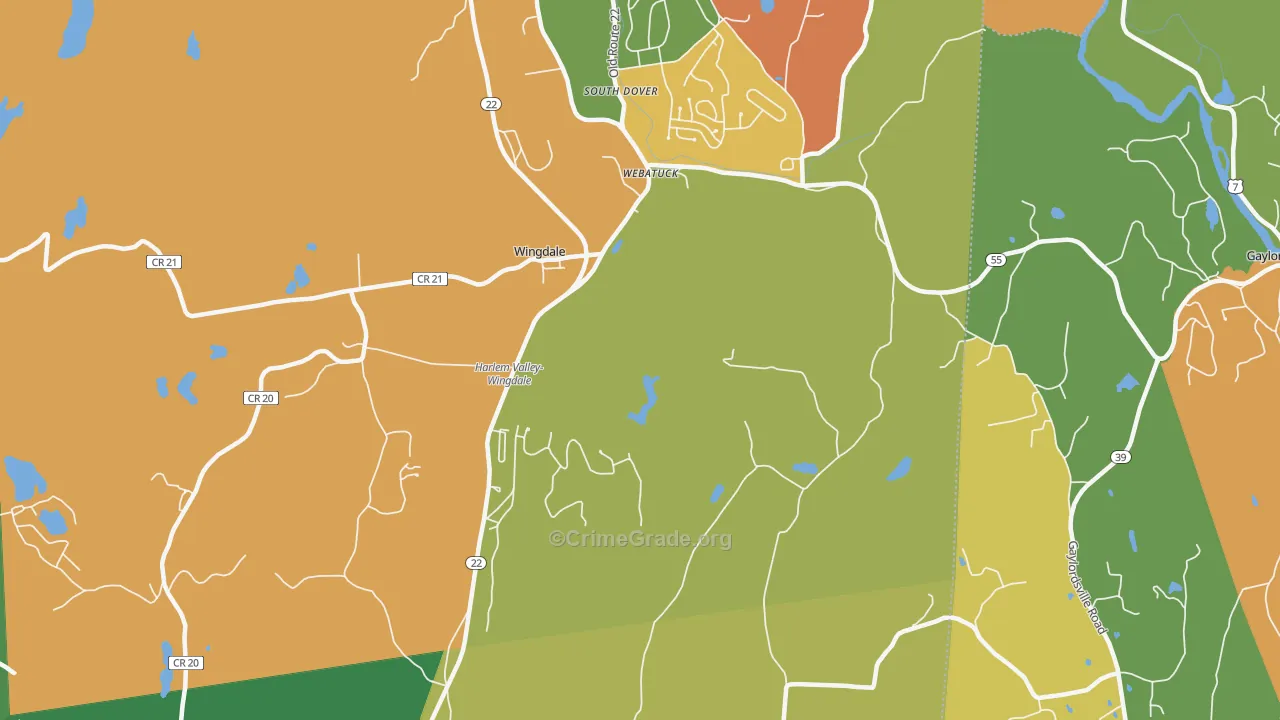 Webatuck, NY Map of Murder Rates