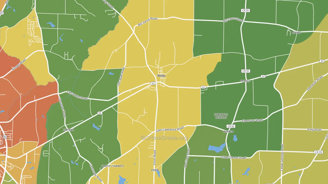 Webb, AL Map of Murder Rates