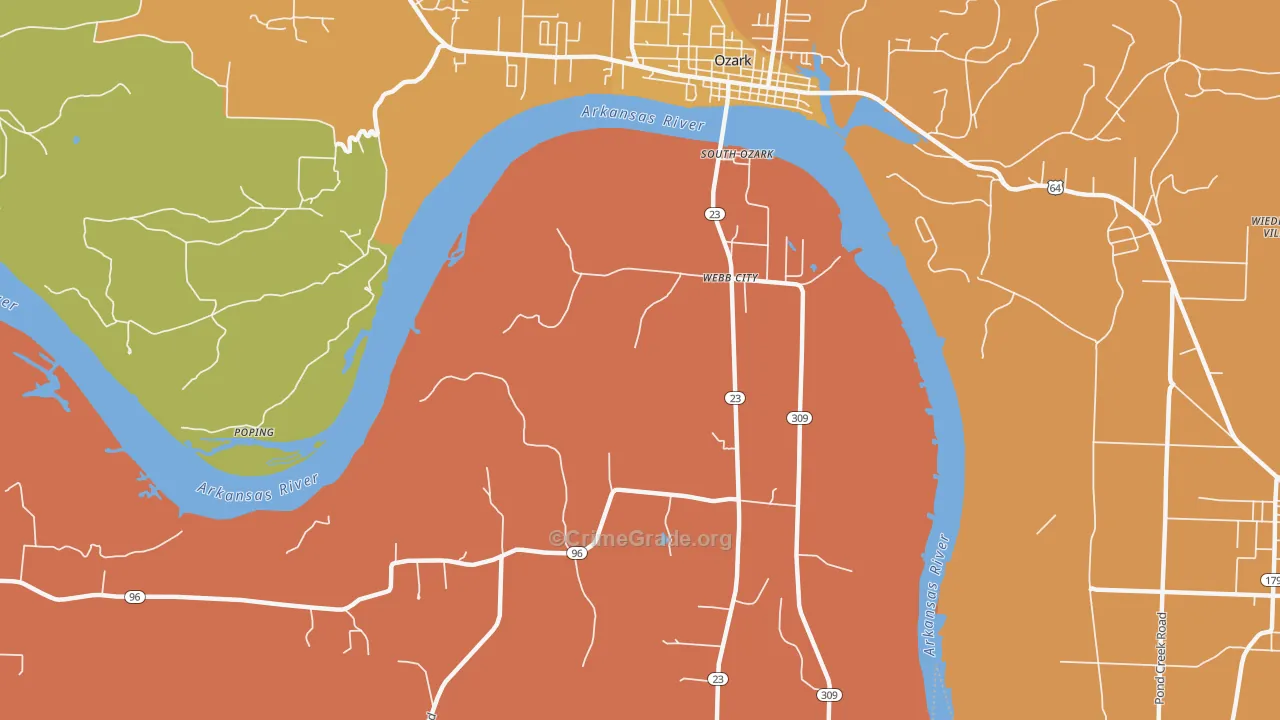 Webb City, AR Map of Murder Rates