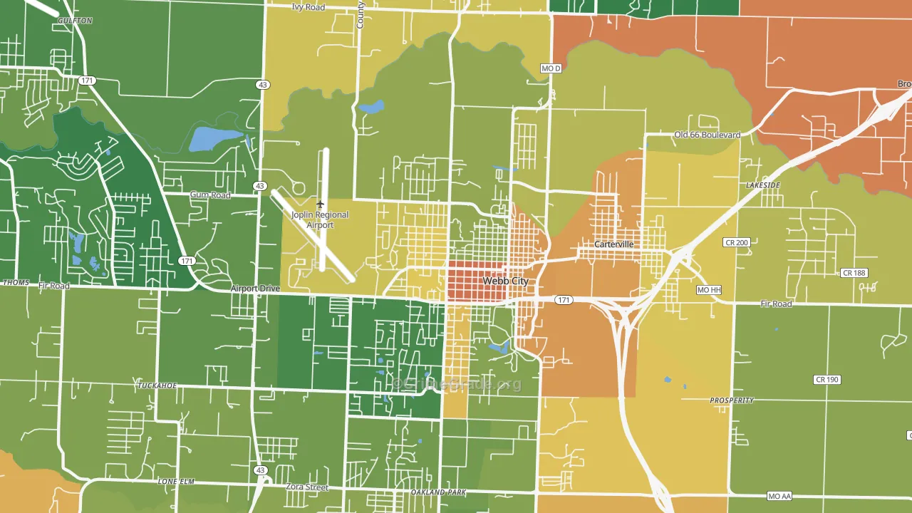 Webb City, MO Map of Murder Rates