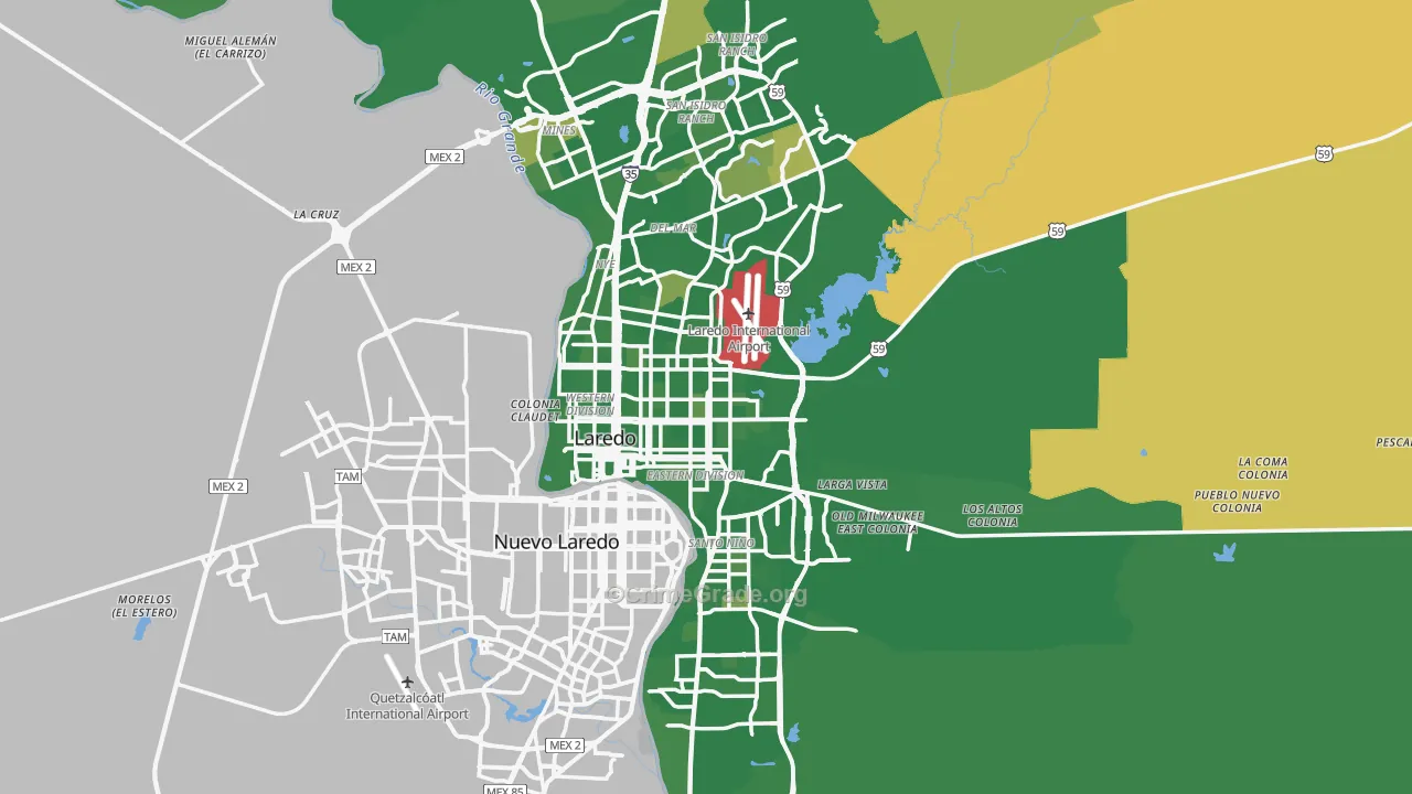 Webb County, TX Map of Murder Rates