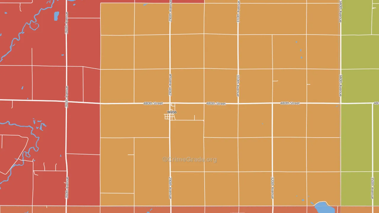 Webb, IA Map of Murder Rates