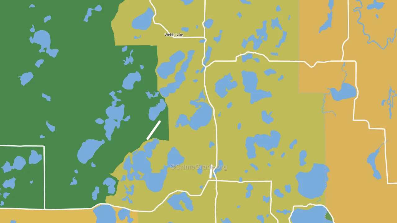 Webb Lake, WI Map of Murder Rates
