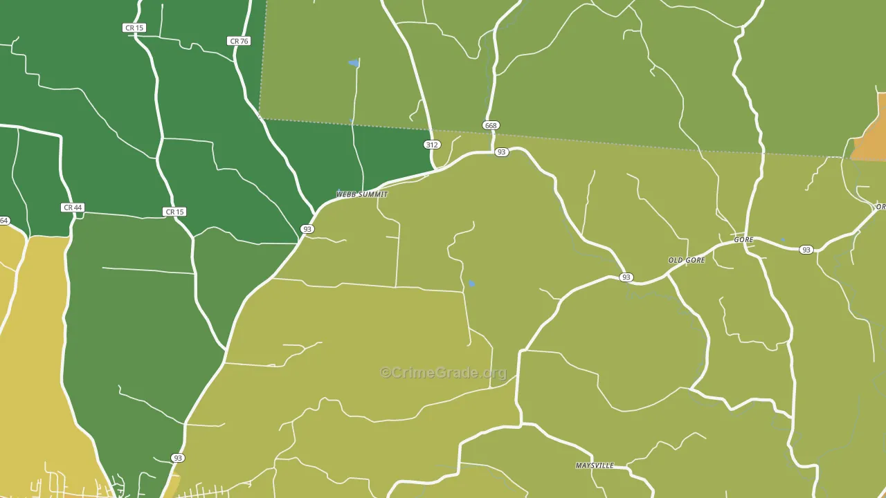 Webb Summit, OH Map of Murder Rates