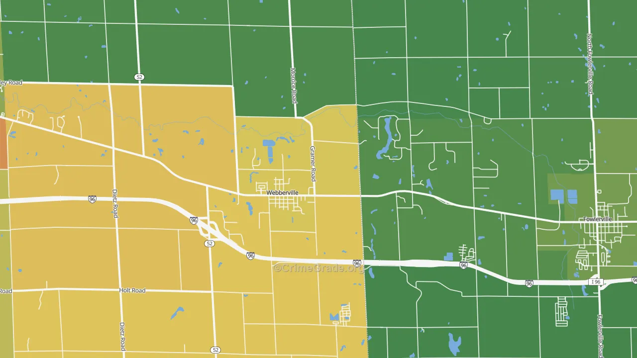 Webberville, MI Map of Murder Rates