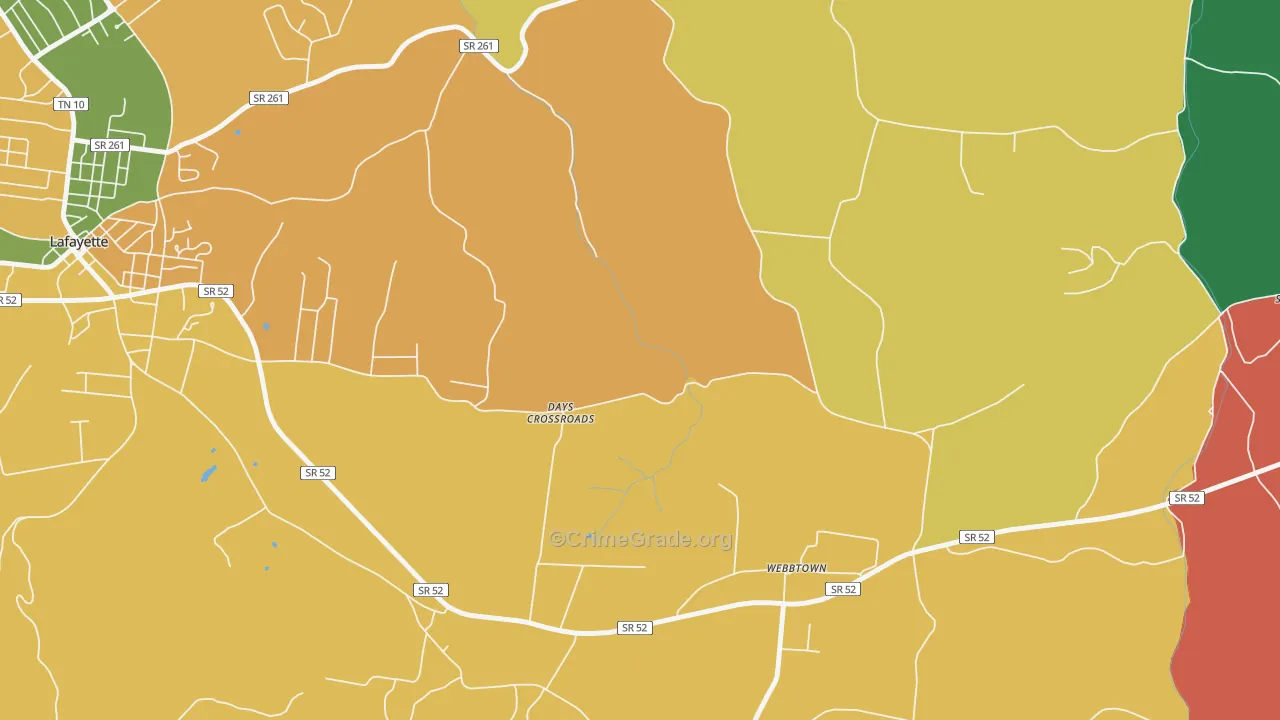 Webbtown, TN Map of Murder Rates