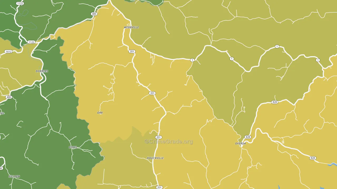 Webbville, KY Map of Murder Rates