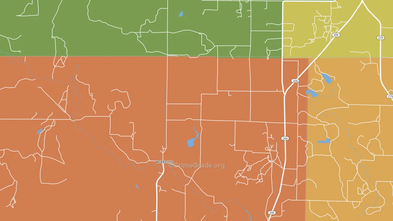 Webbville, TX Map of Murder Rates