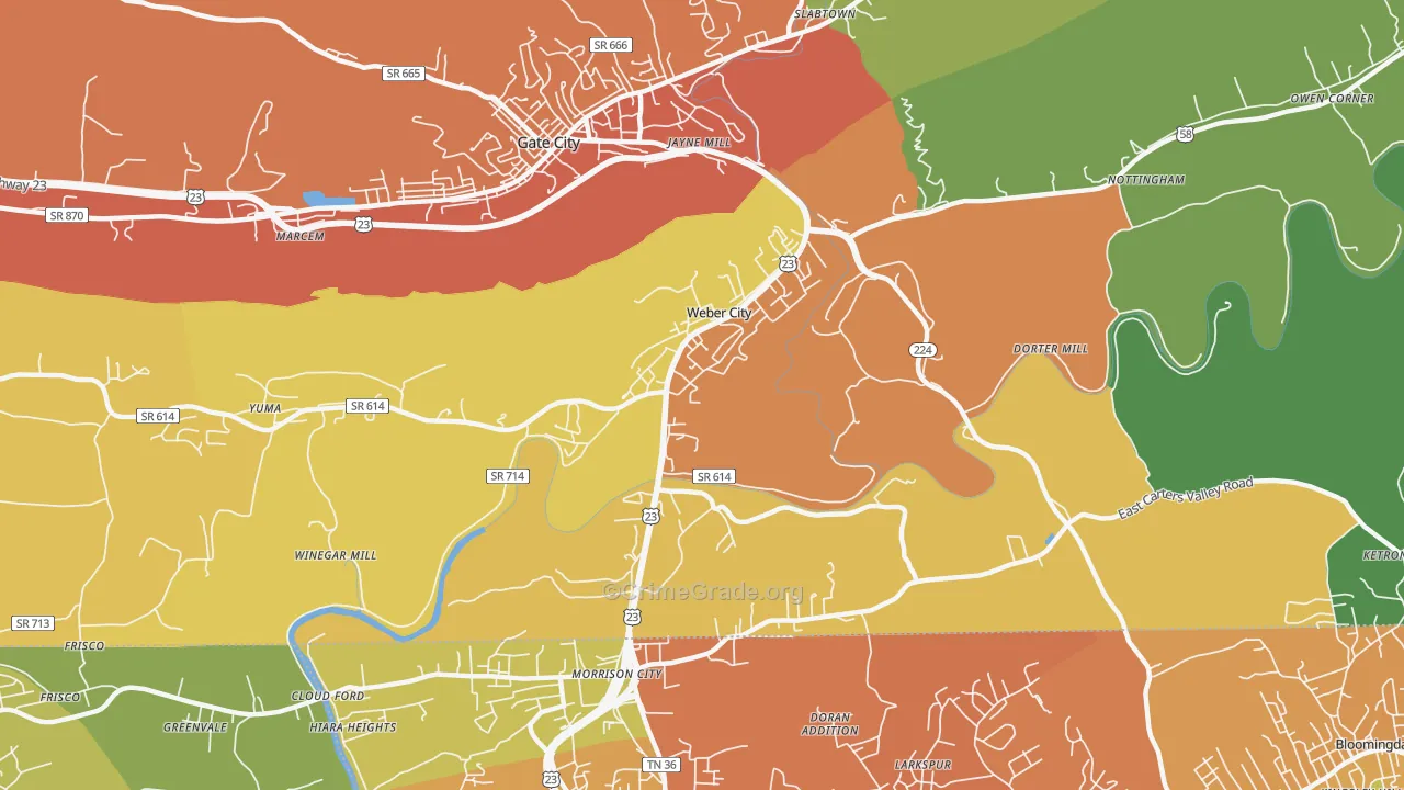 Weber City, VA Map of Murder Rates
