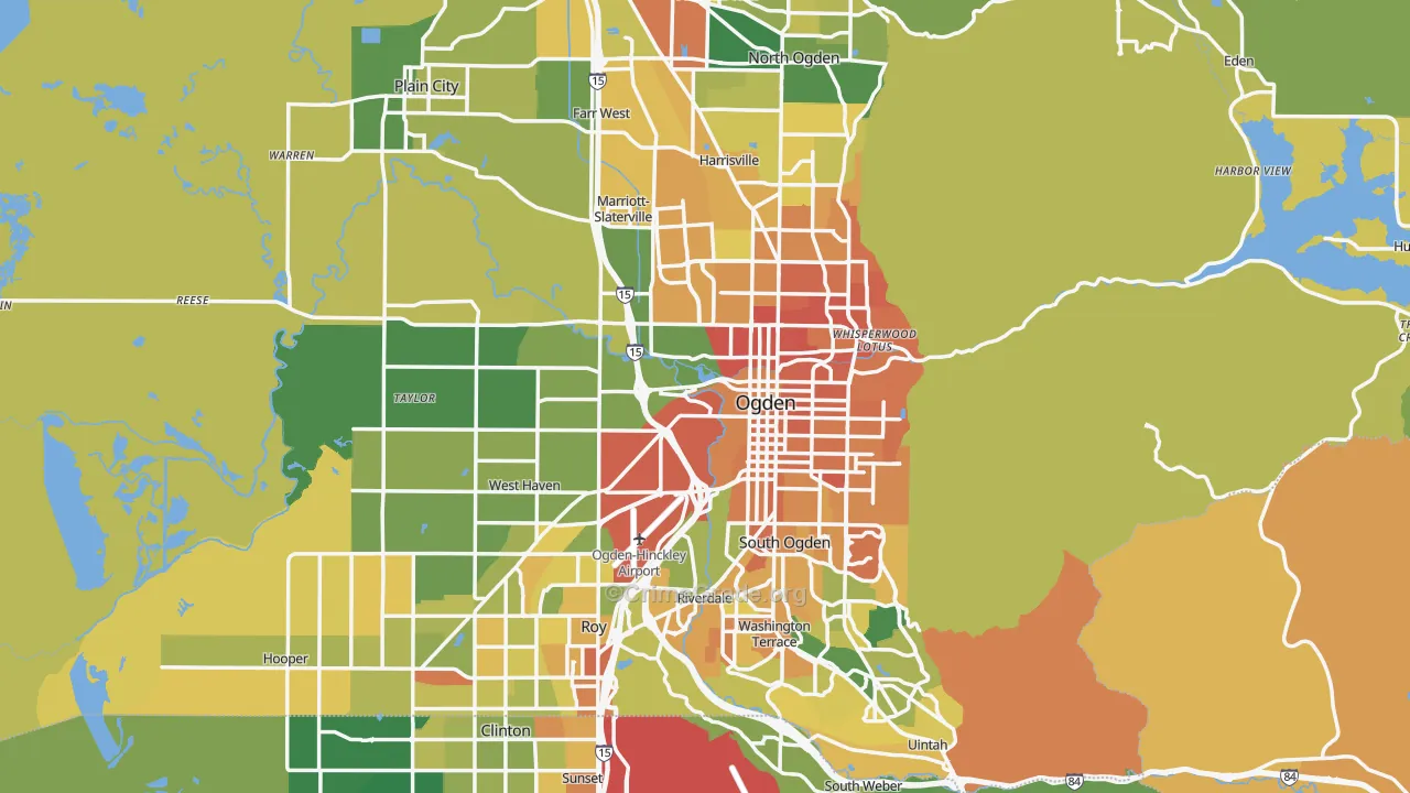 Weber County, UT Map of Murder Rates