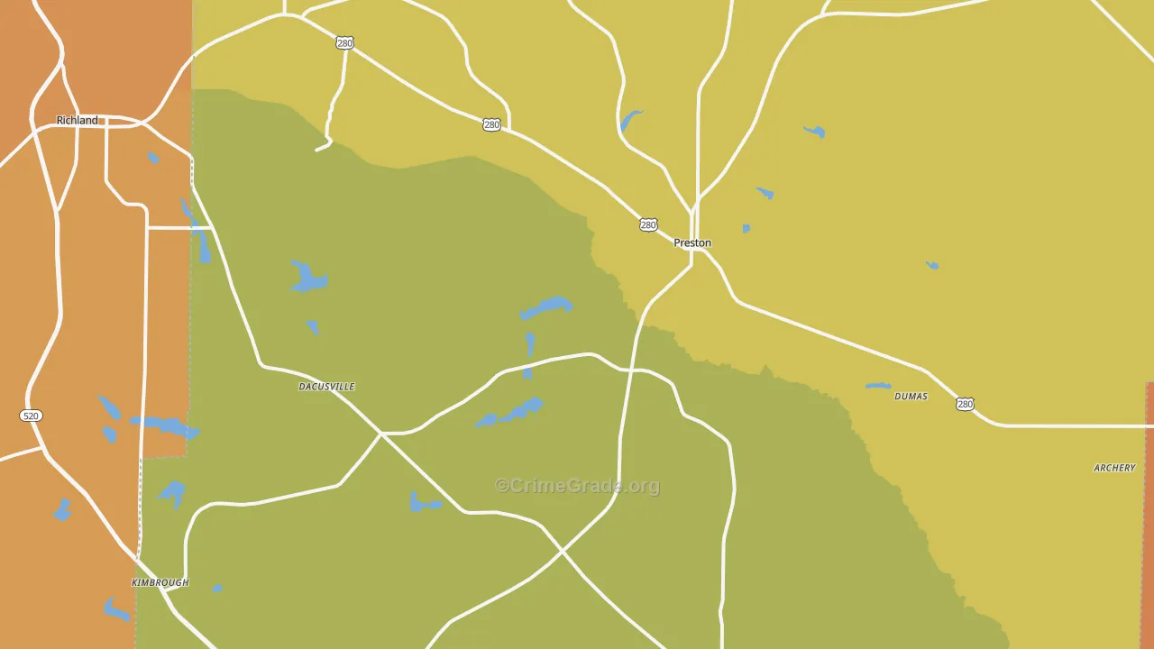 Webster County, GA Map of Murder Rates
