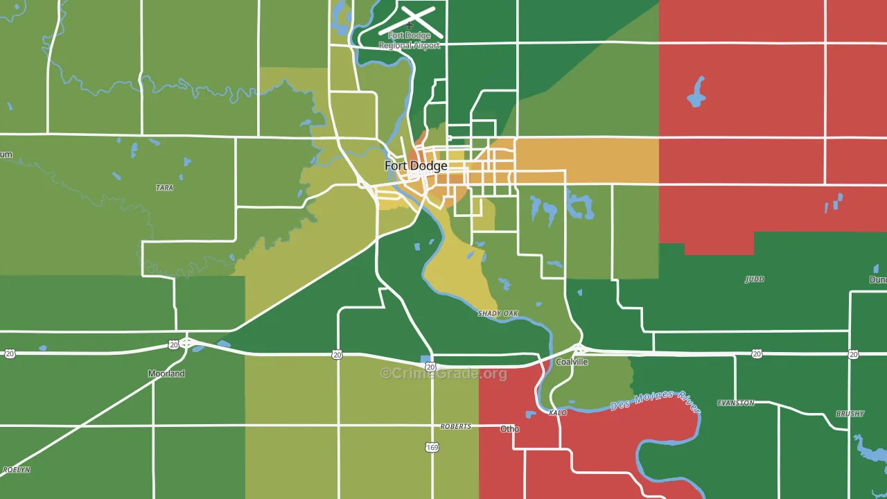Webster County, IA Map of Murder Rates
