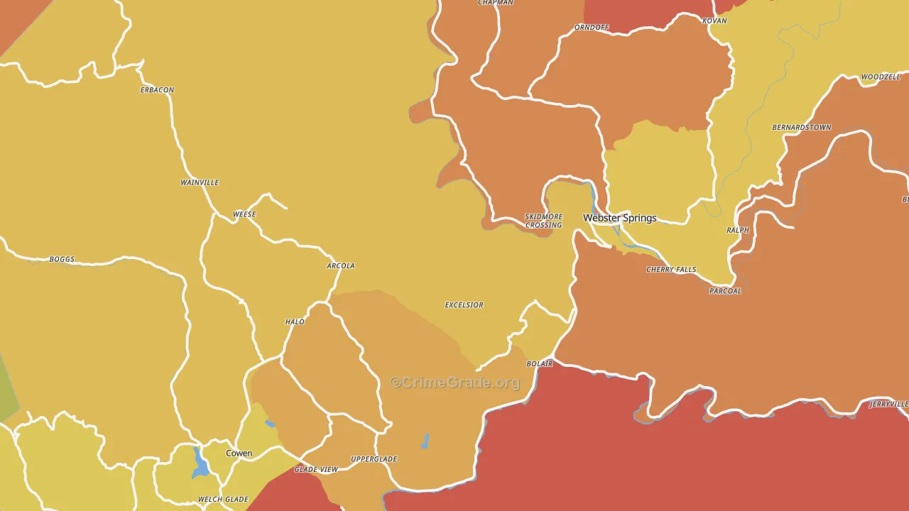 Webster County, WV Map of Murder Rates