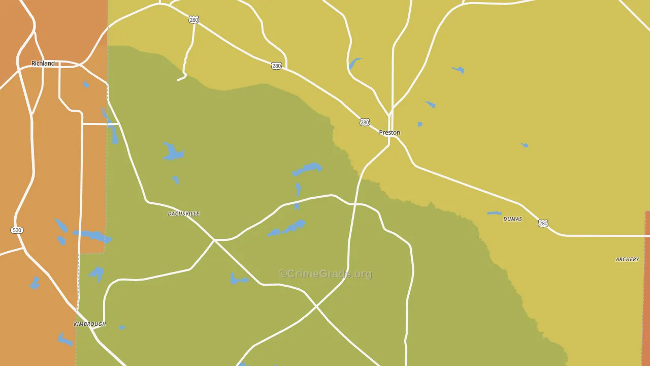 Webster, GA Map of Murder Rates