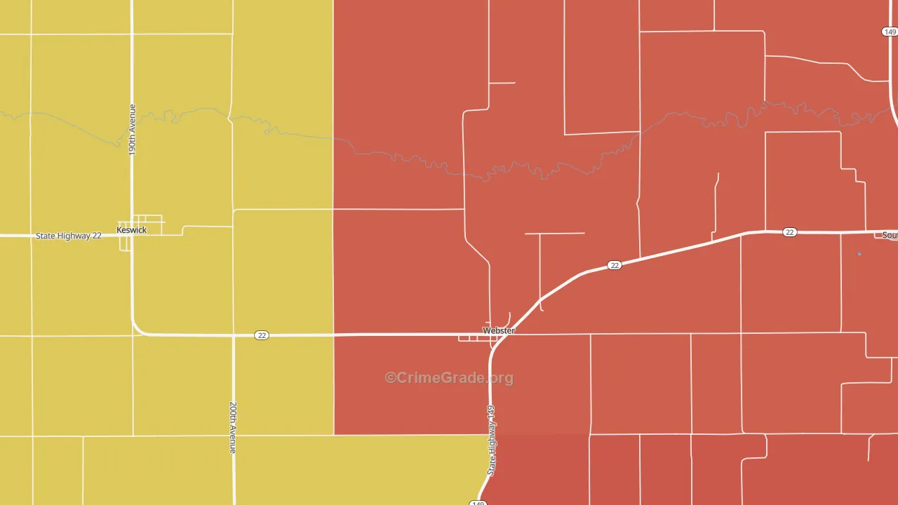 Webster, IA Map of Murder Rates