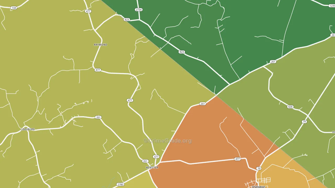 Webster, KY Map of Murder Rates