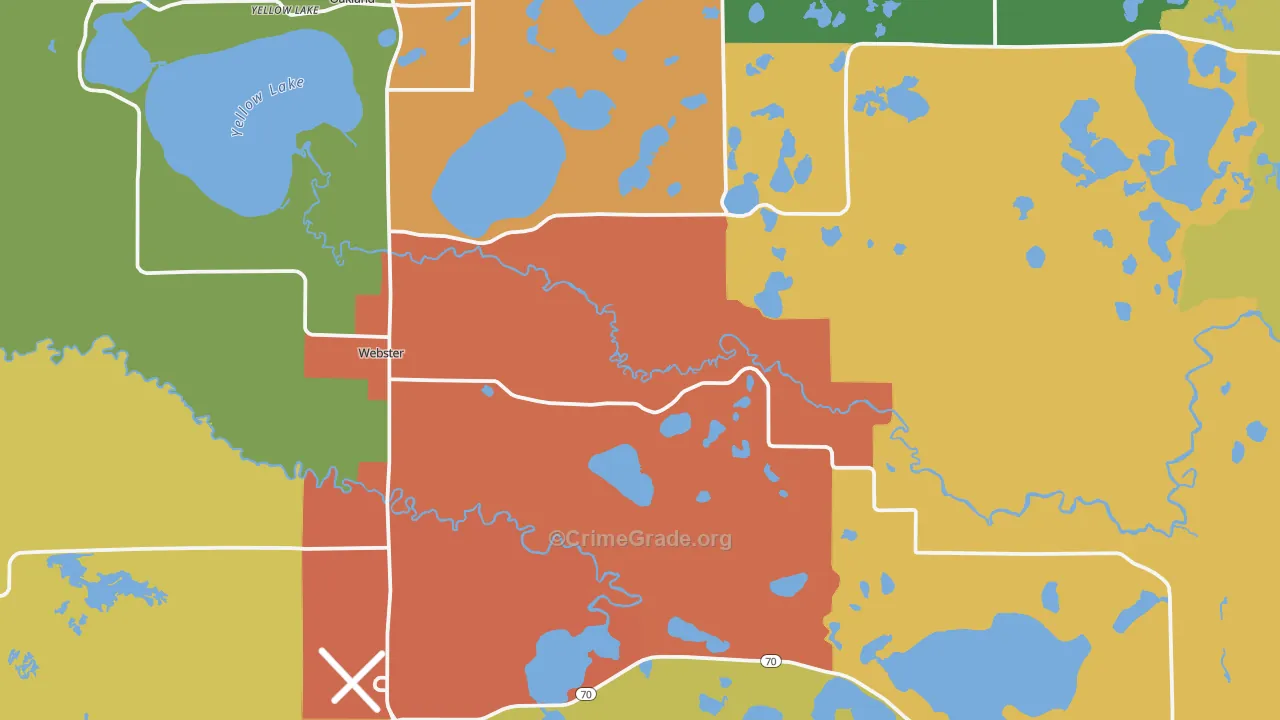 Webster, WI Map of Murder Rates