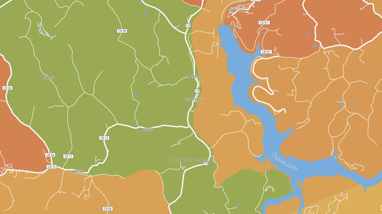 Webster, WV Map of Murder Rates