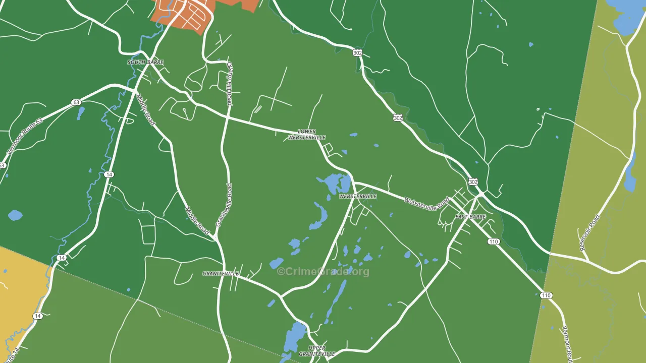 Websterville, VT Map of Murder Rates
