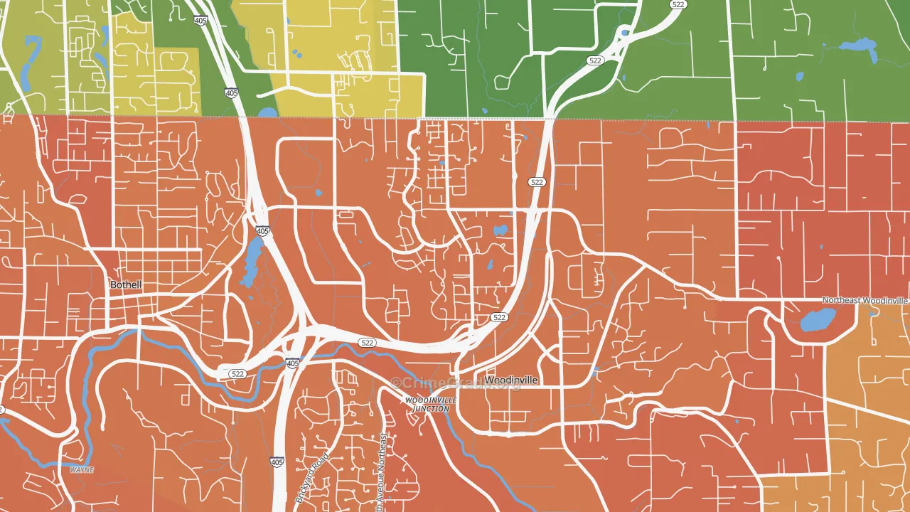 Wedge, Woodinville, WA Map of Murder Rates