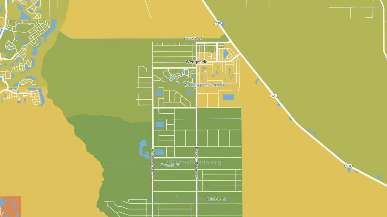 Wedgefield, FL Map of Murder Rates