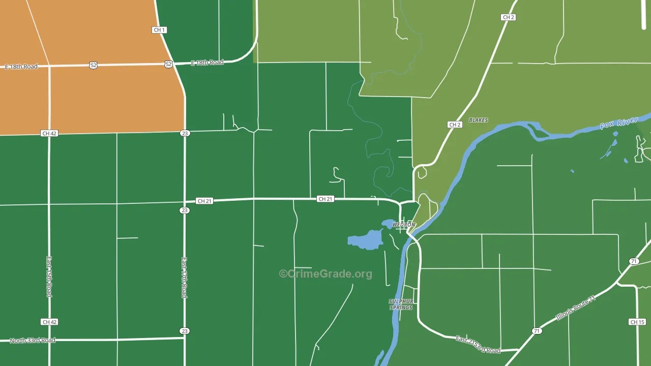 Wedron, IL Map of Murder Rates