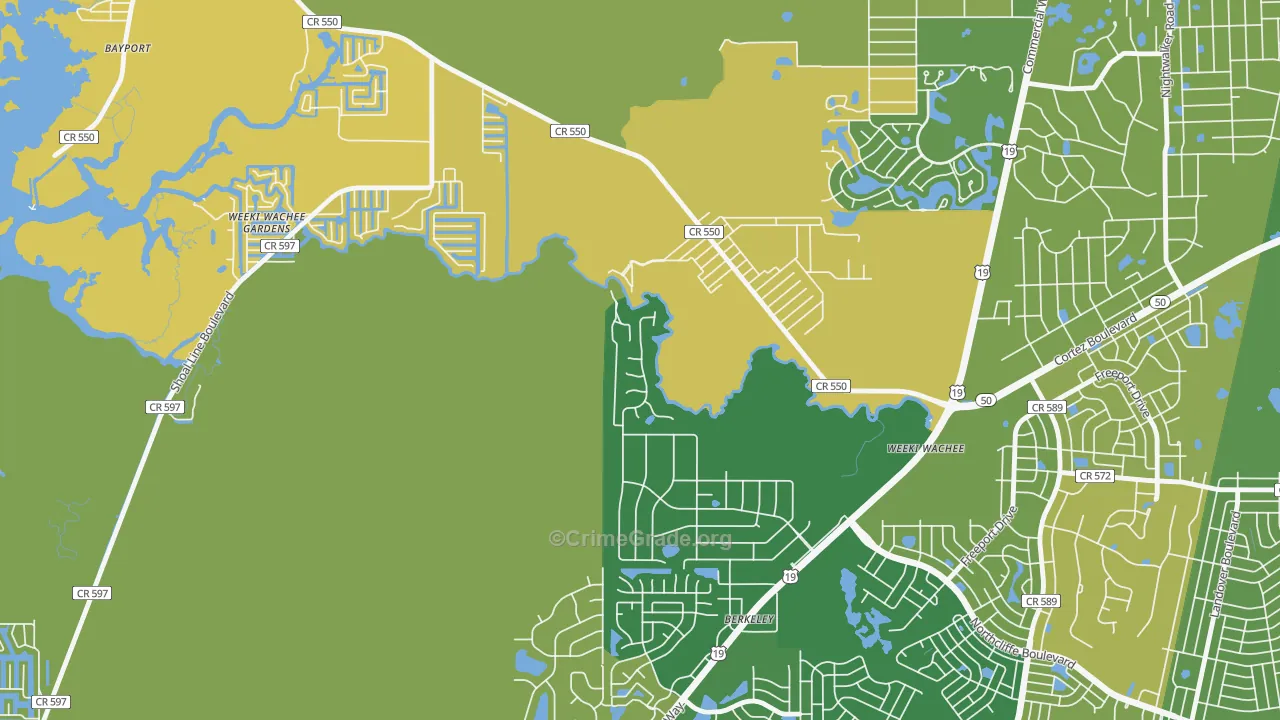 Weeki Wachee, FL Map of Murder Rates
