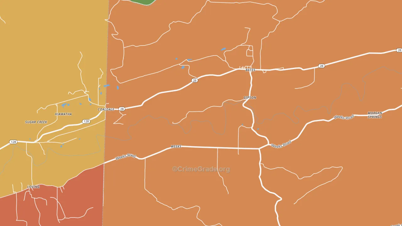 Weeks, AR Map of Murder Rates