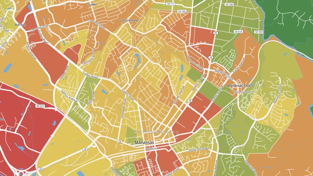 Weems, Manassas, VA Map of Murder Rates