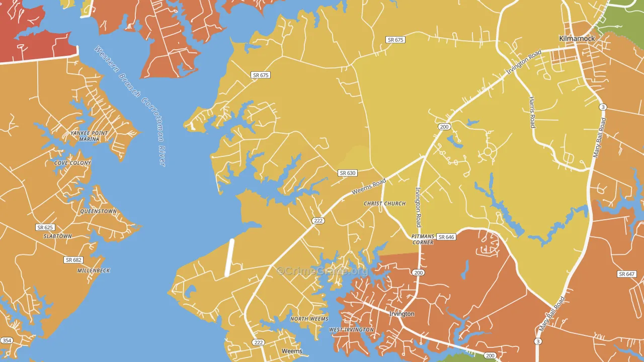 Weems, VA Map of Murder Rates