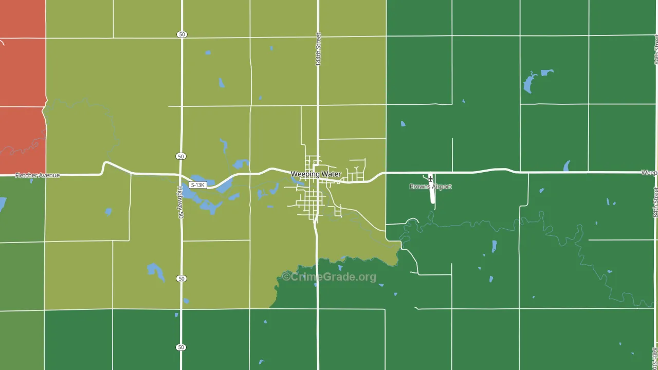 Weeping Water, NE Map of Murder Rates