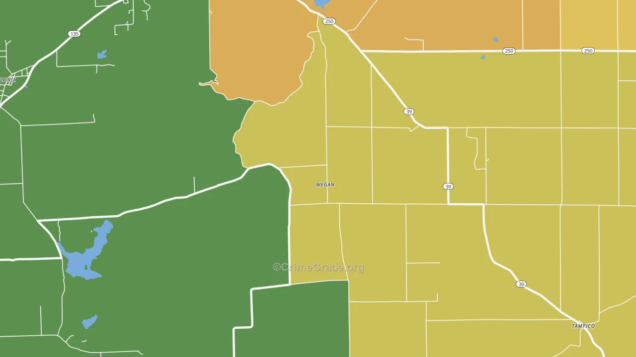Wegan, IN Map of Murder Rates