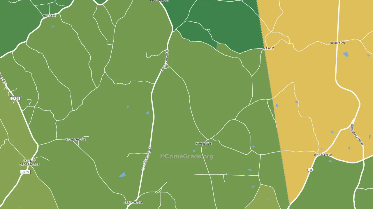 Wehadkee, AL Map of Murder Rates
