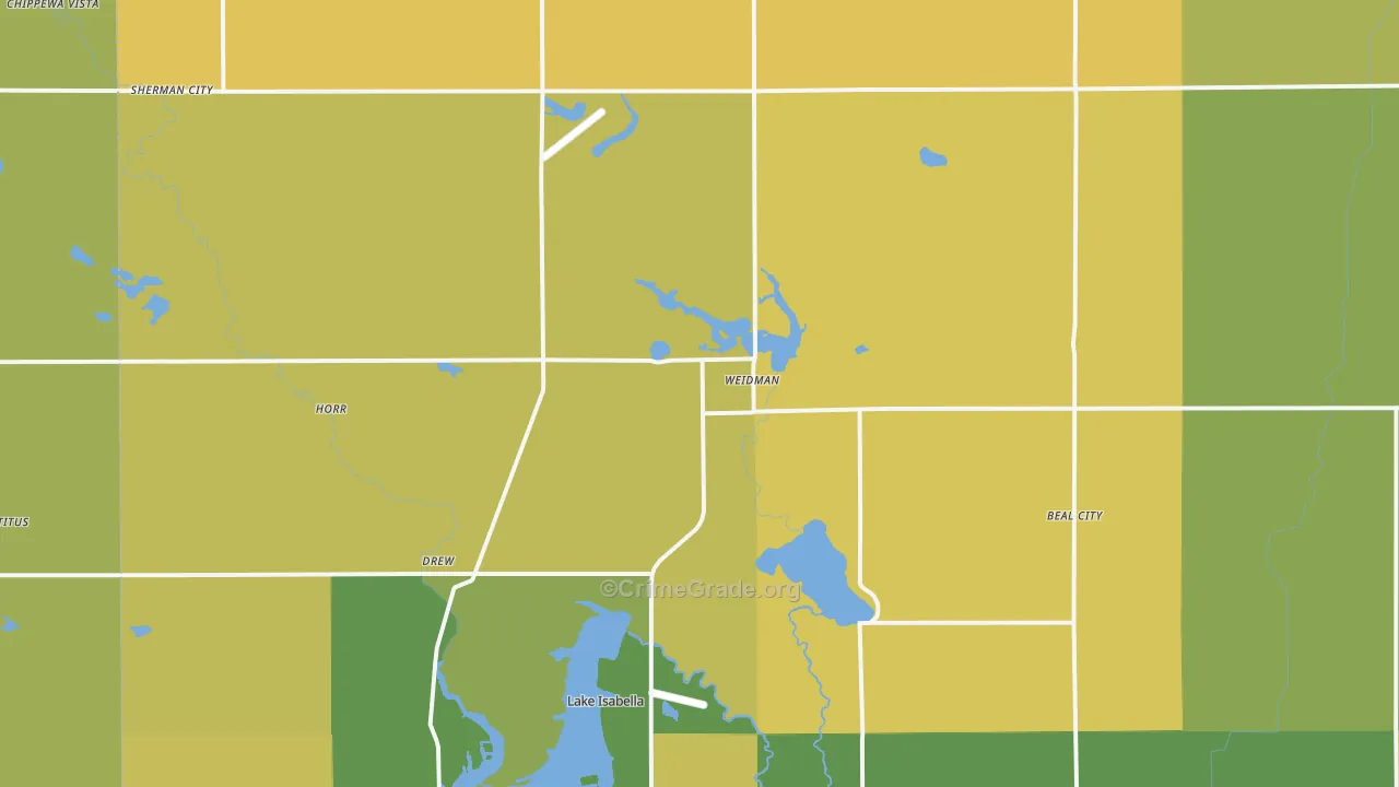 Weidman, MI Map of Murder Rates