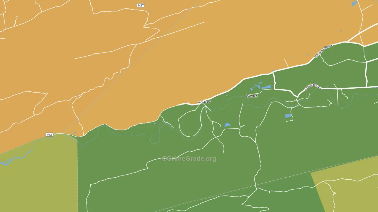 Weikert, PA Map of Murder Rates