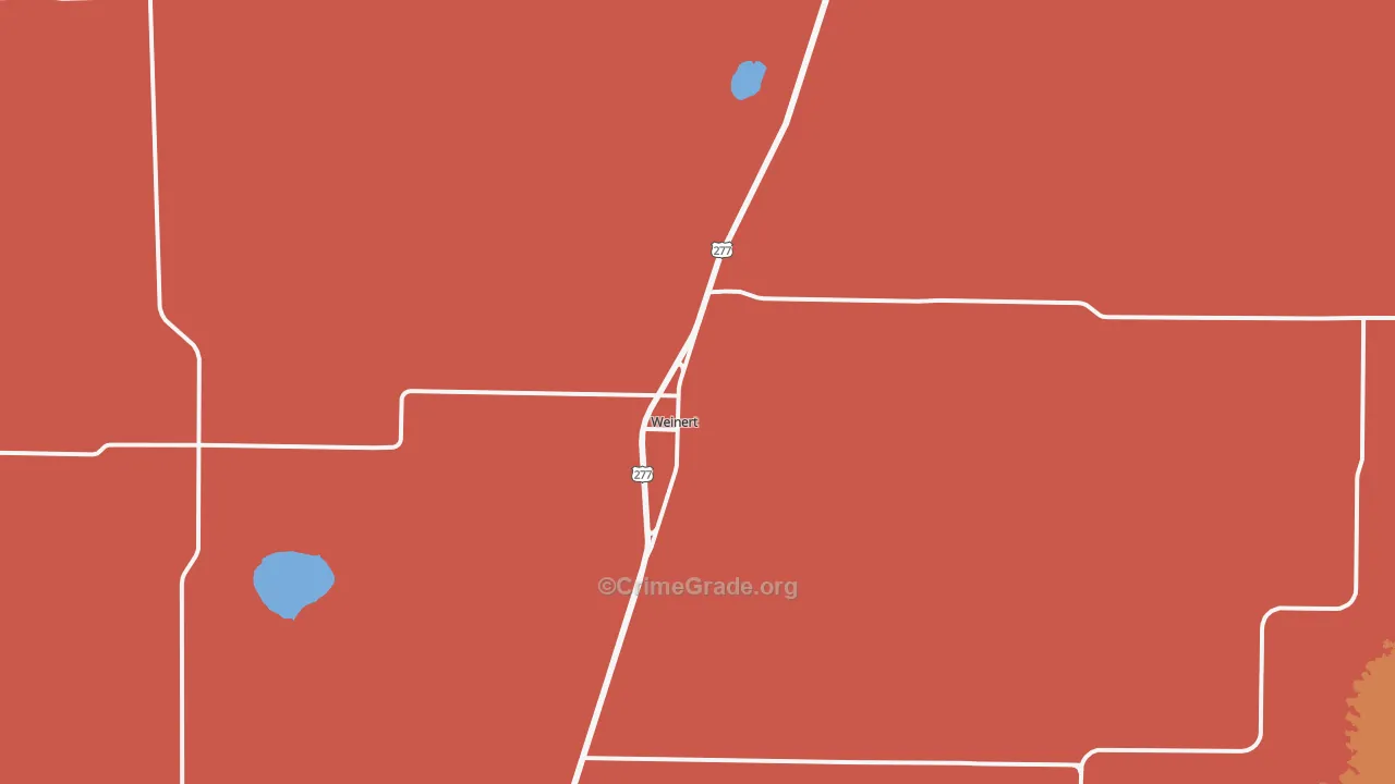 Weinert, TX Map of Murder Rates
