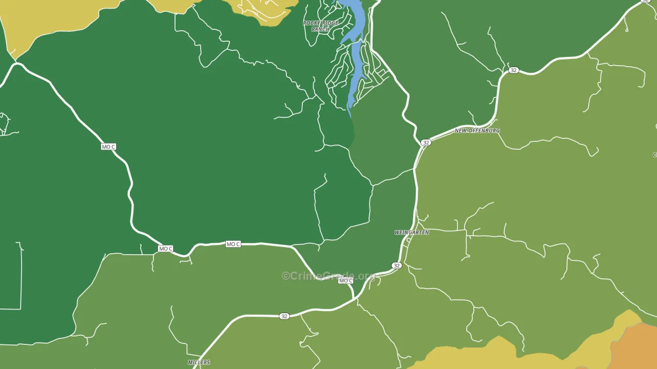 Weingarten, MO Map of Murder Rates
