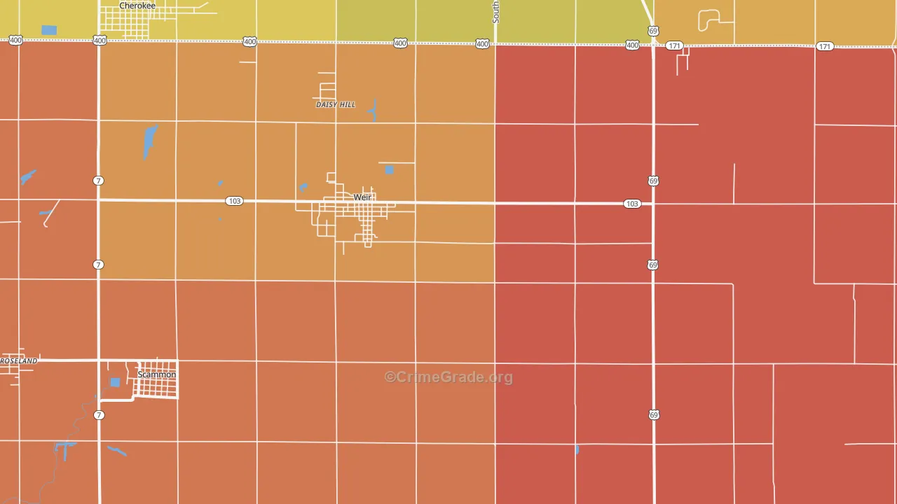 Weir, KS Map of Murder Rates