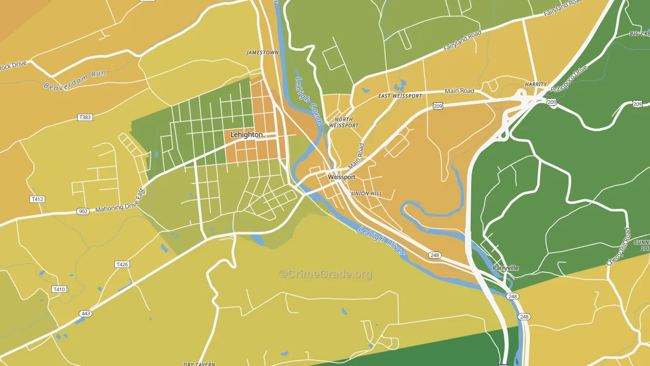 Weissport, PA Map of Murder Rates